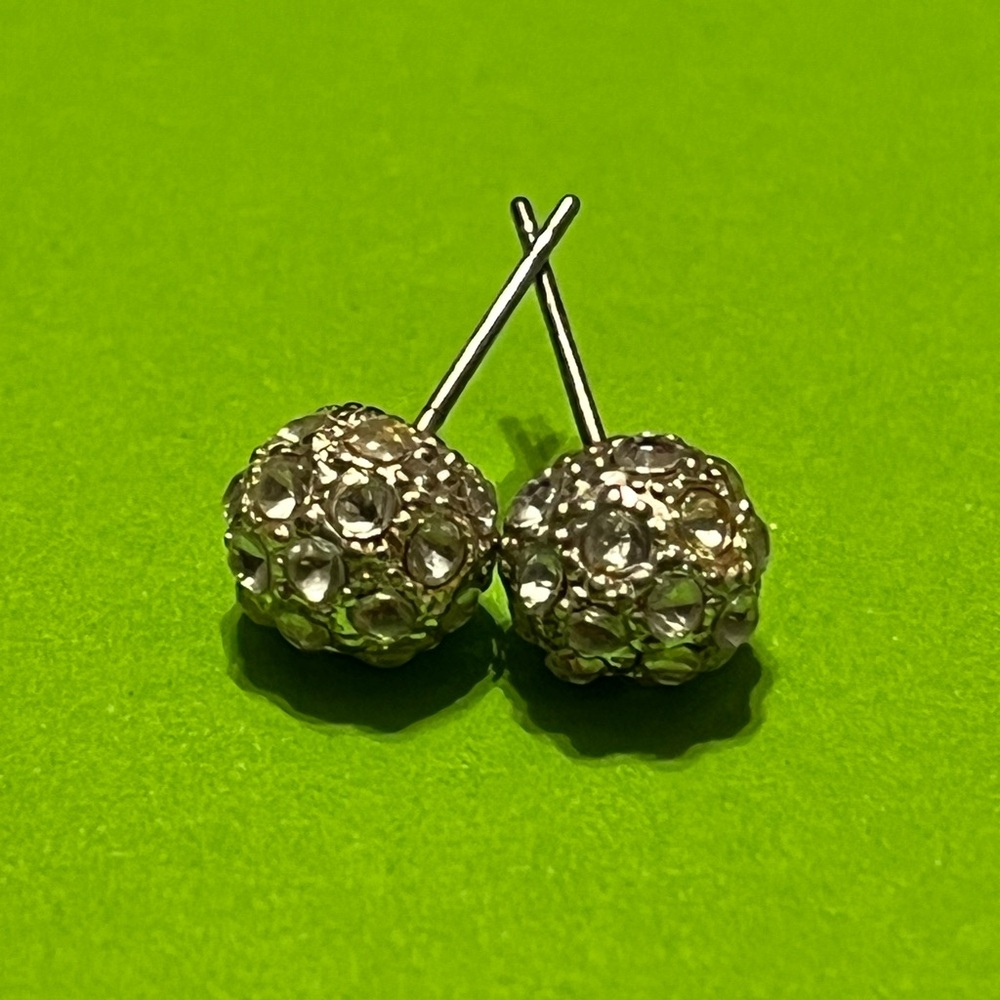 Stud Silver Rhinestone Earrings - image 7